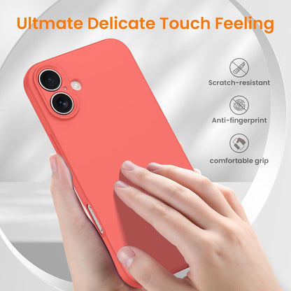 Compatible with iPhone 16 Case, Liquid Silicone Upgrade [Camera Protection] [Soft Anti-Scratch Microfiber Lining] Shockproof Phone Case (Peach)