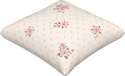 Floral Polka Dot Background Throw Pillow Covers Pink Roses Pillow Cover 20x20 Inch Set of 2 Shabby Chic Rose Flowers Pillowcase Square Cushion Cases for Couch Bed Sofa