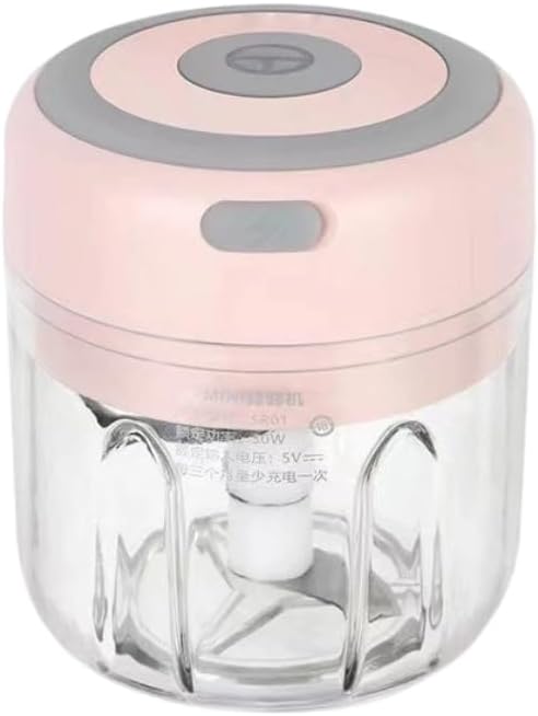 Electric Garlic Chopper,USB Rechargeable Mini Portable Vegetable Chopper,Garlic Grinder Masher,Wireless Food Processor for Ginger,Chili,Fruit,Meat garlic grinder masher onion chopper (Pink)