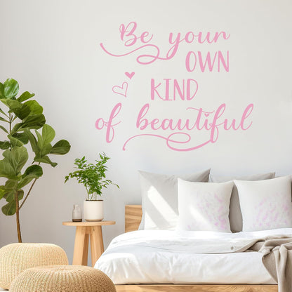 Inspirational Wall Quote Decals, Peel and Stick Vinyl Pink Wall Stickers