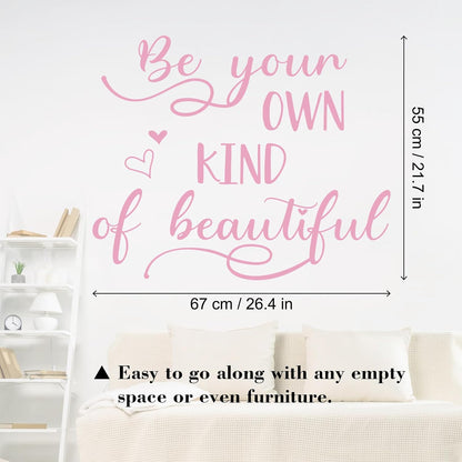 Inspirational Wall Quote Decals, Peel and Stick Vinyl Pink Wall Stickers