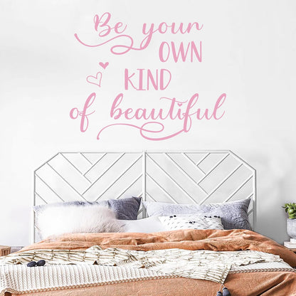 Inspirational Wall Quote Decals, Peel and Stick Vinyl Pink Wall Stickers