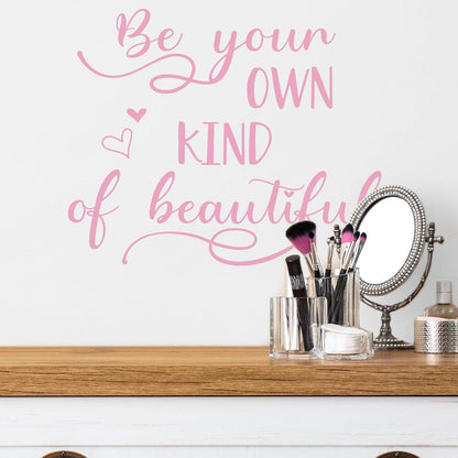 Inspirational Wall Quote Decals, Peel and Stick Vinyl Pink Wall Stickers