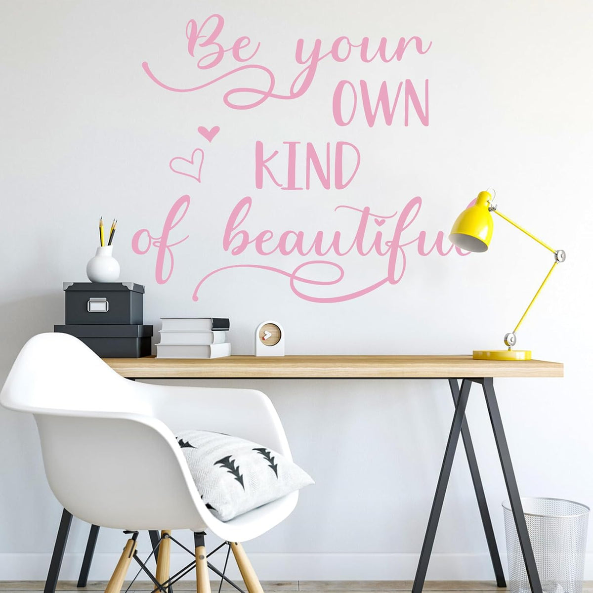 Inspirational Wall Quote Decals, Peel and Stick Vinyl Pink Wall Stickers