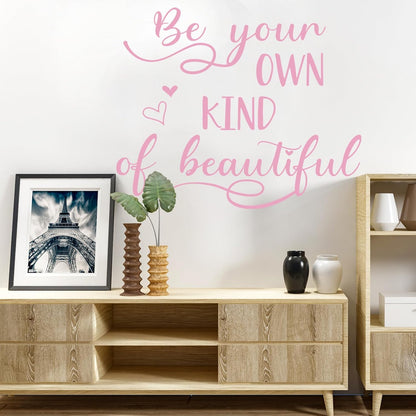 Inspirational Wall Quote Decals, Peel and Stick Vinyl Pink Wall Stickers