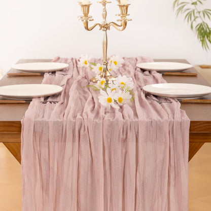 Pink Cheesecloth Table Runner Fall Boho Wedding Birthday Party Home Decor