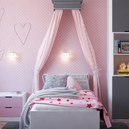 Pink Window Scarf Valances - Light Pink Sheer Valances, 144 Inch Curtain Scarf Swag Curtains, Bed Canopy Curtains 52Wx144L