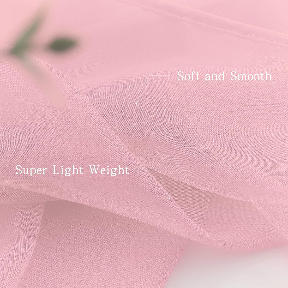 Pink Window Scarf Valances - Light Pink Sheer Valances, 144 Inch Curtain Scarf Swag Curtains, Bed Canopy Curtains 52Wx144L