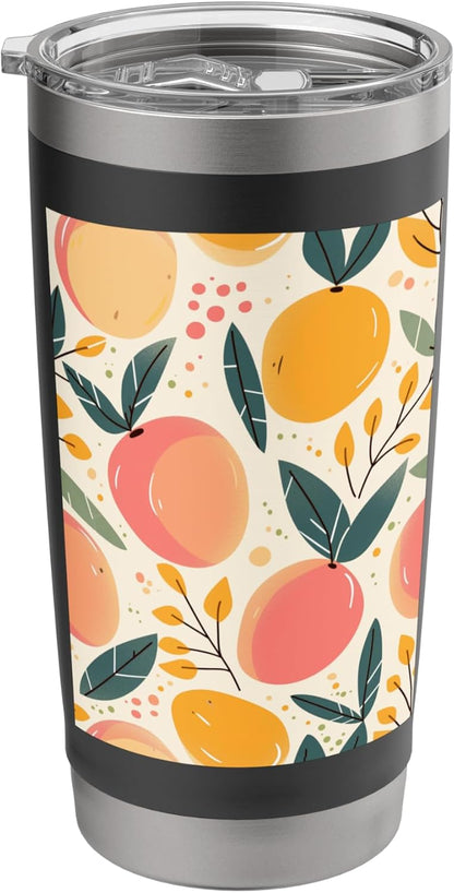 Pattern Art Peach Stainless Steel Insulated Tumbler