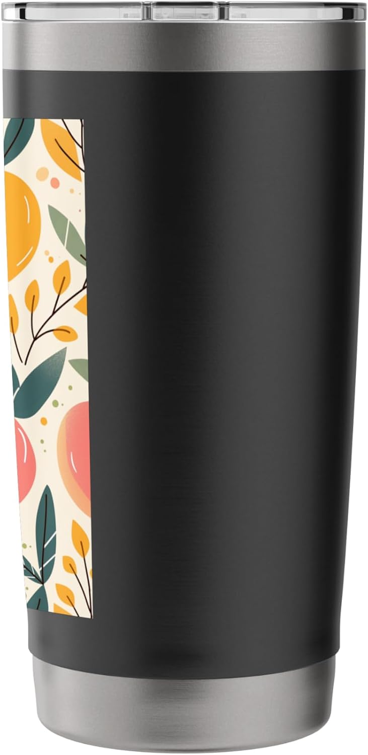 Pattern Art Peach Stainless Steel Insulated Tumbler