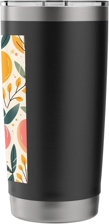 Pattern Art Peach Stainless Steel Insulated Tumbler
