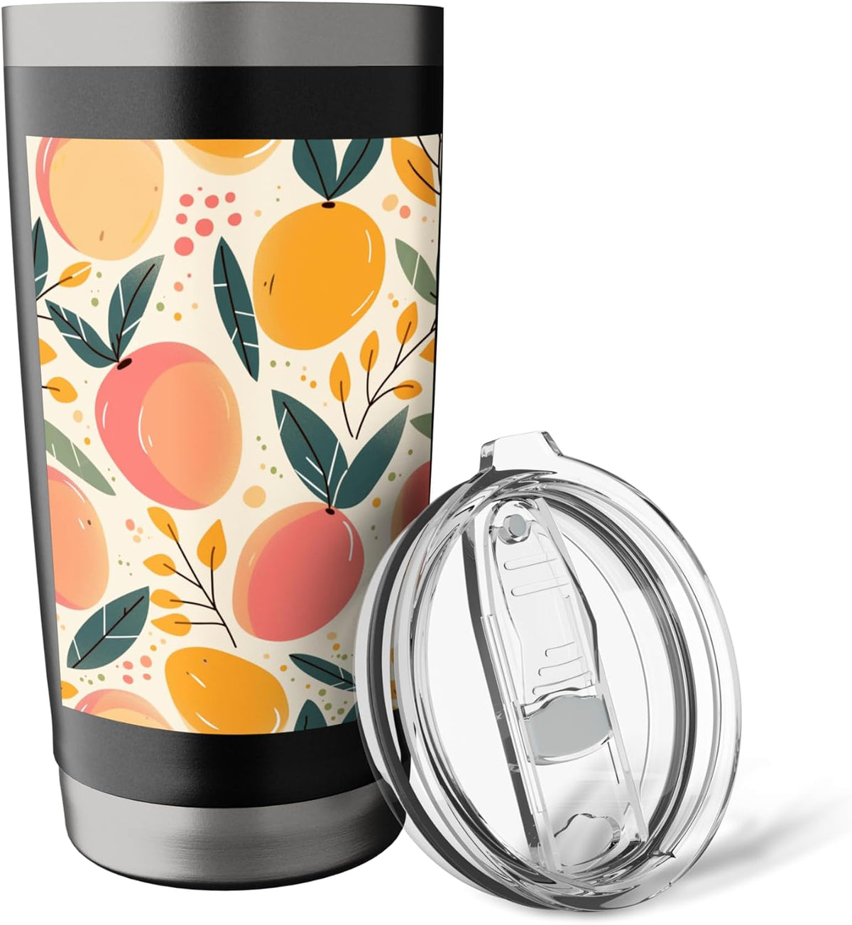 Pattern Art Peach Stainless Steel Insulated Tumbler