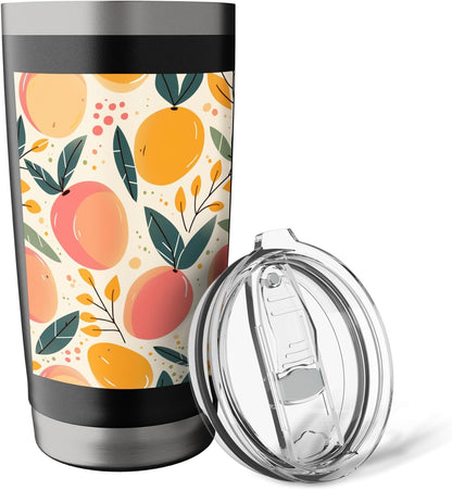 Pattern Art Peach Stainless Steel Insulated Tumbler