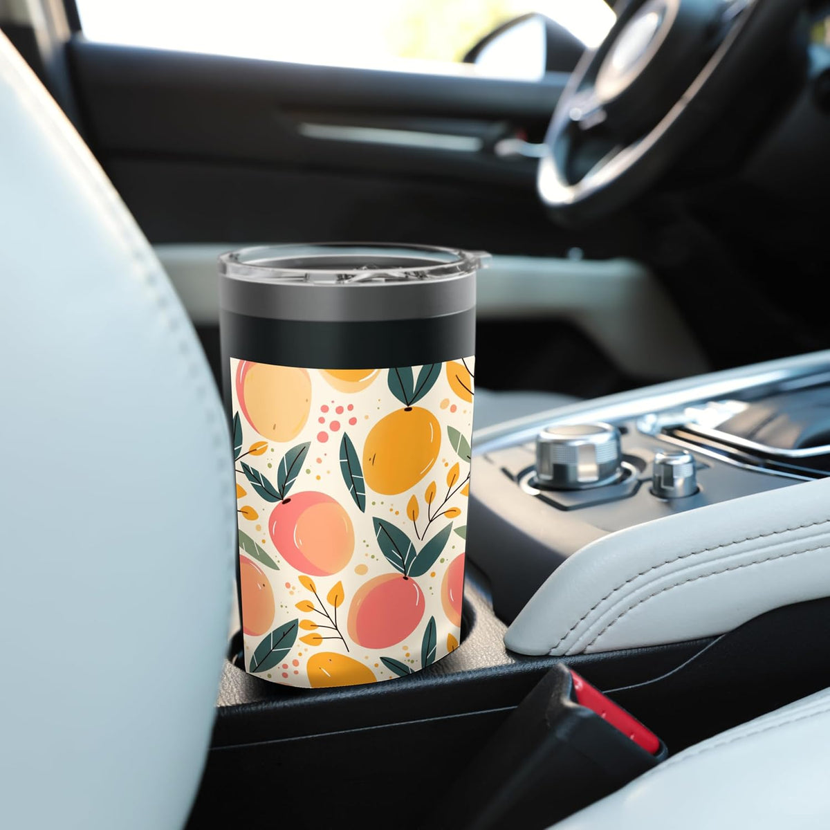 Pattern Art Peach Stainless Steel Insulated Tumbler