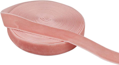 Velvet Ribbon for Gift Wrapping Christmas Decoration (05 (Light Peach), 5/8" (15mm) x 5 Yards)