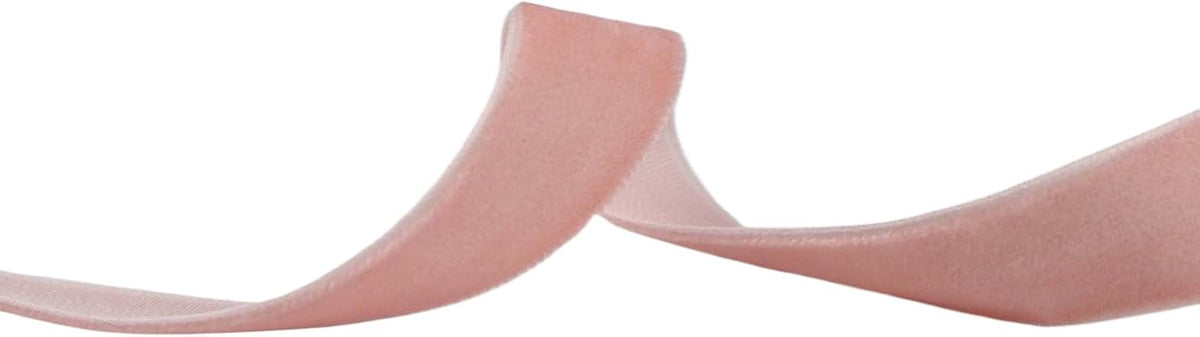 Velvet Ribbon for Gift Wrapping Christmas Decoration (05 (Light Peach), 5/8" (15mm) x 5 Yards)