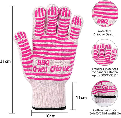Extreme Heat Resistant Oven Gloves - 932F - Cooking Gloves for BBQ, Grilling, Baking,Cutting, Smoker Fireplace