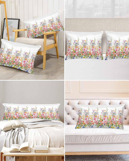 Satin Pillowcases King Size, Pink Flowers Silk Pillow Cases for Hair and Skin with Zipper 2 Pack, Spring Floral Daisy Farmhouse Pastoral Botanical Smooth Throw Pillow Covers for Sleeping, 20"x36"