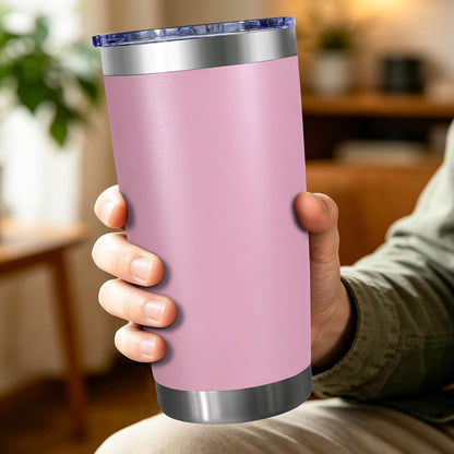 20oz Stainless Steel Tumbler Bulk with Lid, Double Wall Vacuum Insulated Powder Coated Travel Mug, Light Pink, 12 Pack