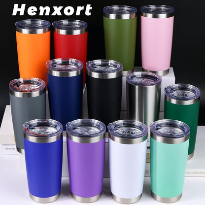 20oz Stainless Steel Tumbler Bulk with Lid, Double Wall Vacuum Insulated Powder Coated Travel Mug, Light Pink, 12 Pack