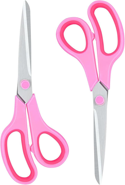 Scissors for Office Home School Craft Sewing Fabric Supplies(Pink), 8 Inch
