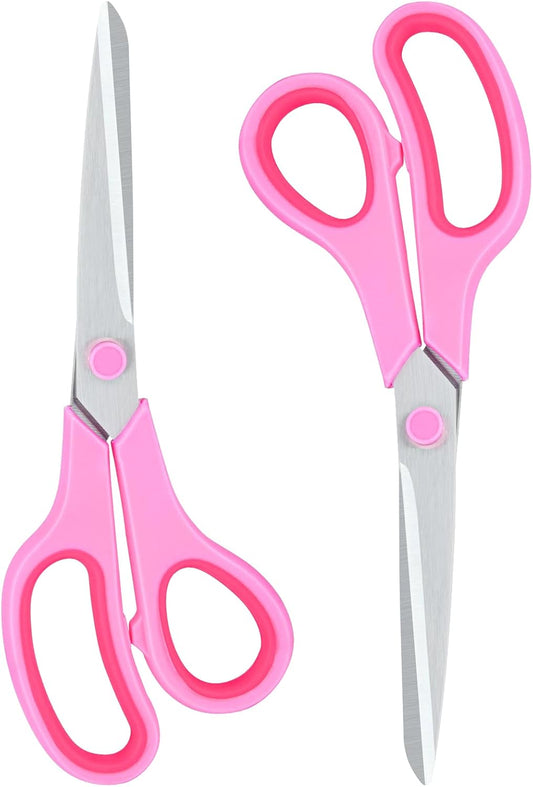Scissors for Office Home School Craft Sewing Fabric Supplies(Pink), 8 Inch