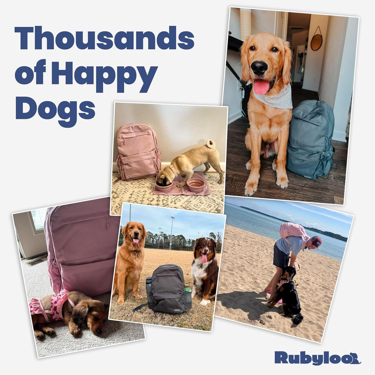 Dog Travel Backpack for Supplies - Dog Diaper Bag with Travel Bowls