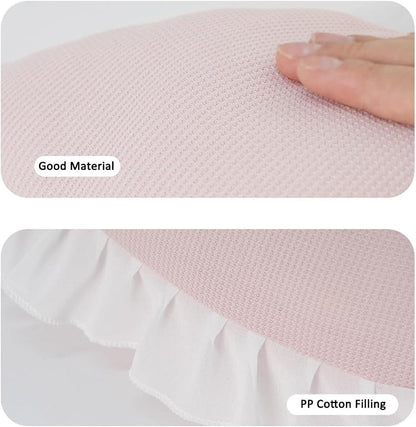 Bow Pillow Bow Shaped Pillow Decorative, Pink Bow Pillow Lace Bowknot Throw Pillow, Cute Bow Shaped Pillows for Sofa Couch Bed Living Room Bedroom