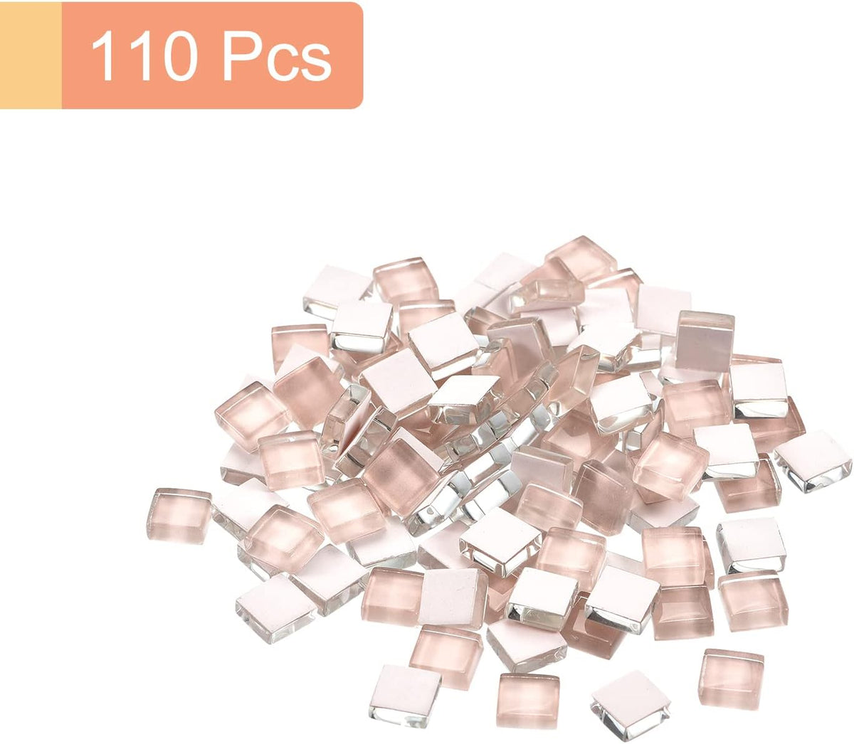 Mosaic Tiles, Micro Glass Tiny Mini Mosaic Tile DIY Hobbies Handmade Crystal Free Stone Craft Material Creativity (Light Pink Pack of 110)