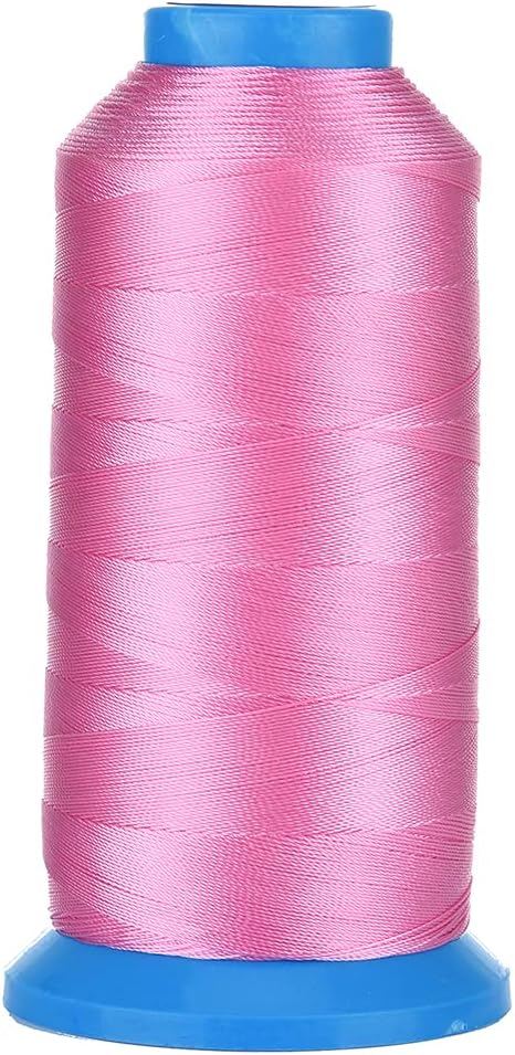 [1500Yards / 20 Colors Available] UV Resistant High Strength Polyester ThreadII #69 T70 Size 210D/3 for Upholstery, Outdoor Market, Drapery, Beading, Purses, Leather (Pink)