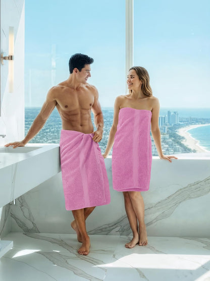 4 Pack Premium Bath Towels, 27x54 in, 600 GSM Cotton Pink