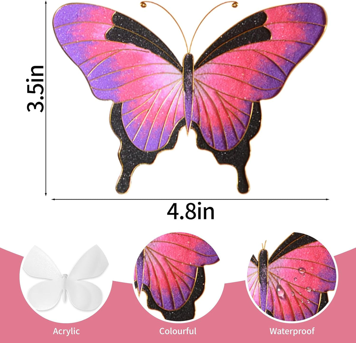 Filigree Enamel Art Painting Adult Craft Kits, DIY Art Projects Crafts Kits, Adult Painting Crafts Projects Kits for Seniors Teens Women, 3D Pink Butterfly Craftwork Decor Gift DIY Crafts Supplies