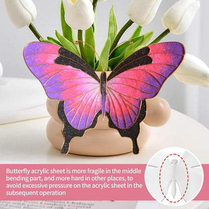 Filigree Enamel Art Painting Adult Craft Kits, DIY Art Projects Crafts Kits, Adult Painting Crafts Projects Kits for Seniors Teens Women, 3D Pink Butterfly Craftwork Decor Gift DIY Crafts Supplies