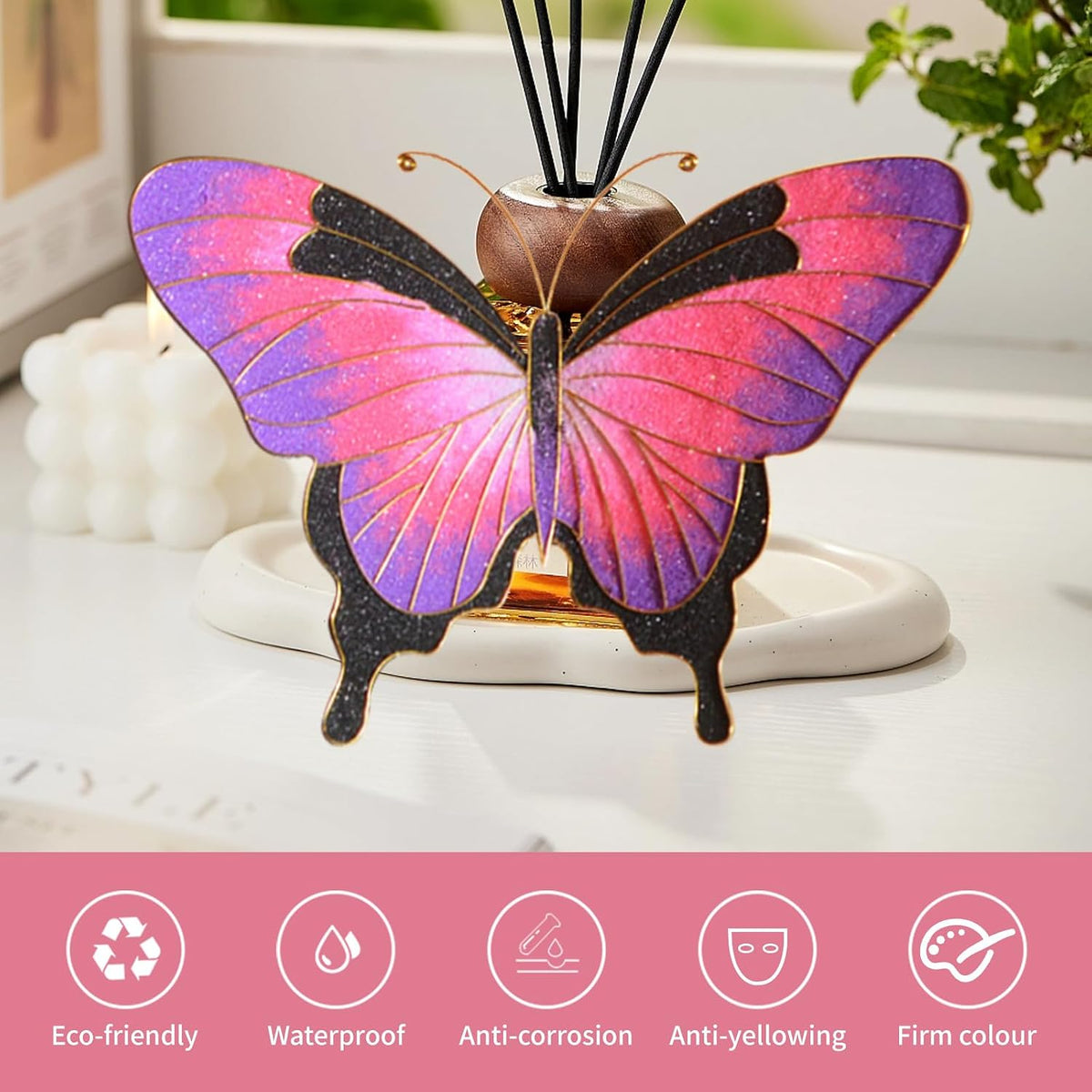 Filigree Enamel Art Painting Adult Craft Kits, DIY Art Projects Crafts Kits, Adult Painting Crafts Projects Kits for Seniors Teens Women, 3D Pink Butterfly Craftwork Decor Gift DIY Crafts Supplies