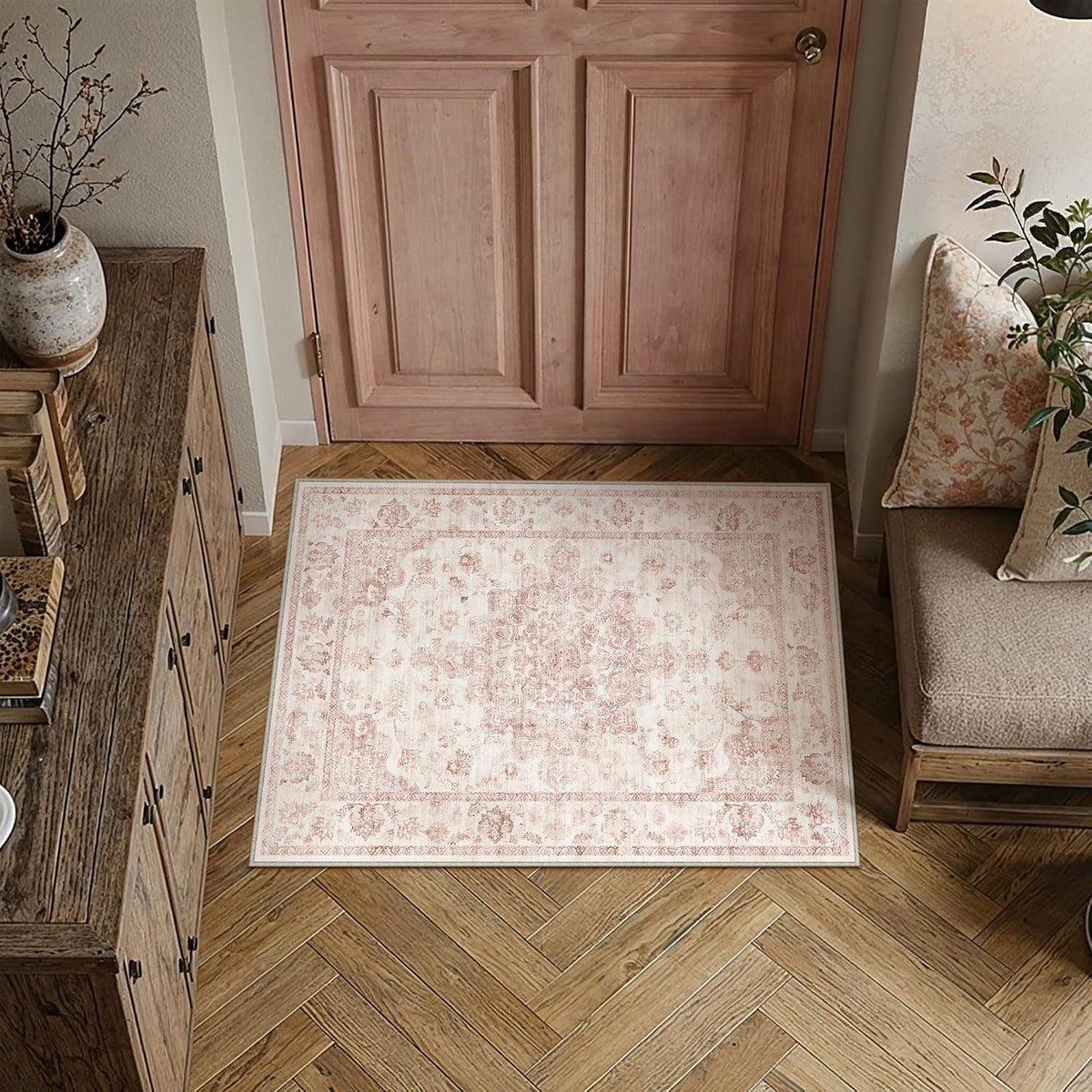 2x3 Pink Neutral Area Rug