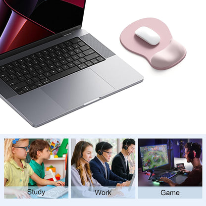 Ergonomic Mouse Pad with Gel Wrist Support, Comfortable Wrist Rest Mousepad with Non-Slip PU Base for Pain Relief, Desk, Home & Office, Pink Serenity