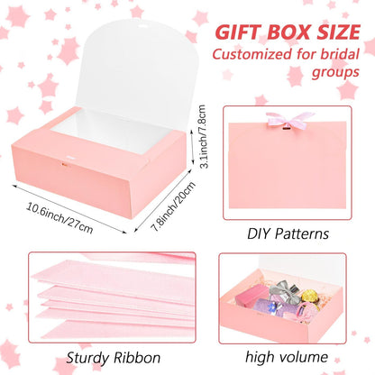 15Pack Gift Boxes with Lids, Bridesmaid Proposal Box with Ribbon