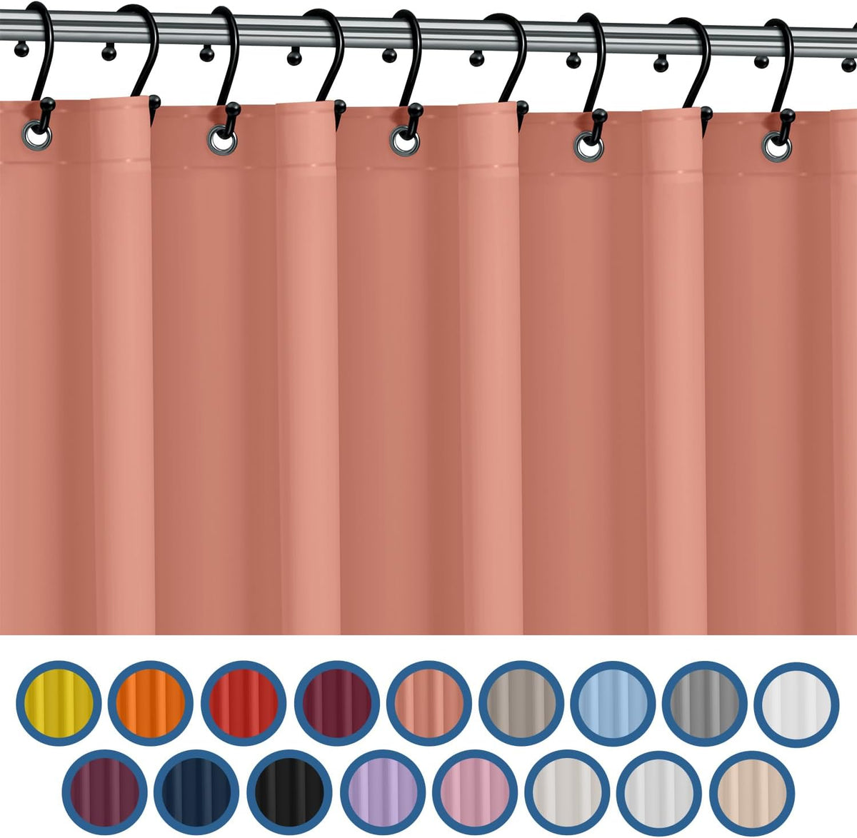 No Smell Shower Curtain Liner 72x72 Peach - PEVA Plastic Shower Curtain