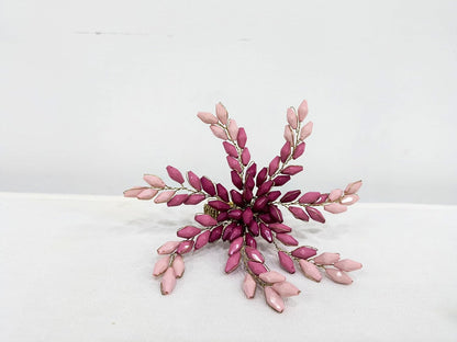 Pink Gold Beaded Napkin Ring - Set of 12 - Beautiful Leaves Design Perfect for Dinner Table Décor/Farmhouse/Mothers Day/Christmas/New Year Party/Easter/Family Gathering/Halloween & Everyday Use