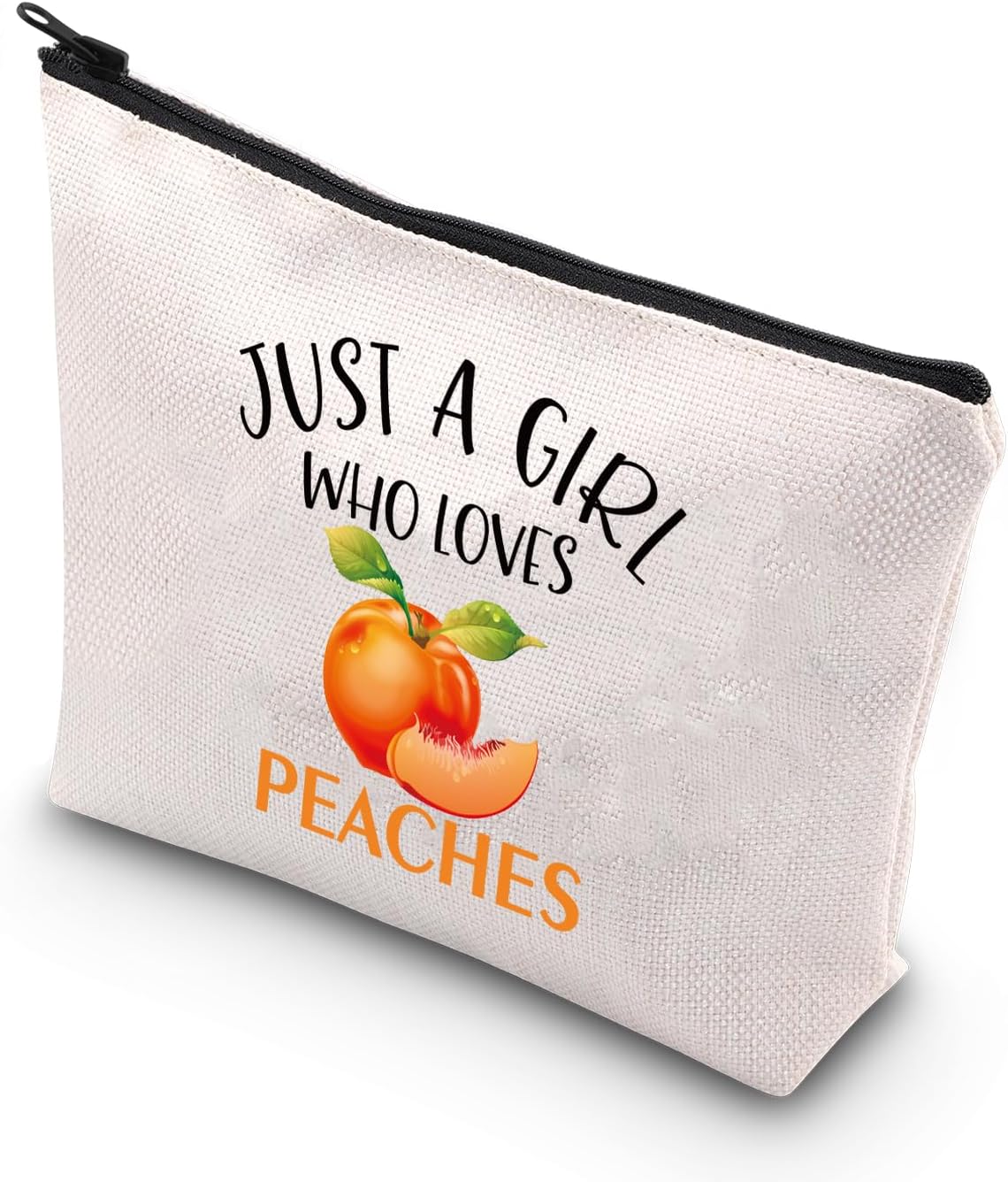 BDPWSS Peaches Makeup Bag Peaches Gift For Women Peach Lover Gift Just A Girl Who Love Peaches Sweet Peaches Zipper Pouch For Fruit Lover Gift (Girl Love Peaches)