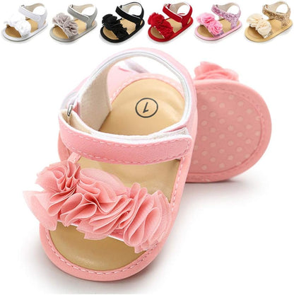 Infant Baby Girls Summer Sandals Newborn Toddler First Walker Crib Dress Shoes (0-18Months)