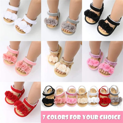 Infant Baby Girls Summer Sandals Newborn Toddler First Walker Crib Dress Shoes (0-18Months)