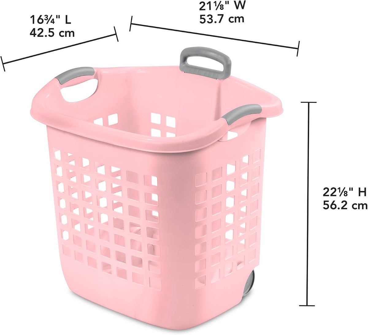 Ultra Wheeled Hamper, Laundry Basket w/Handles, 4-Pack
