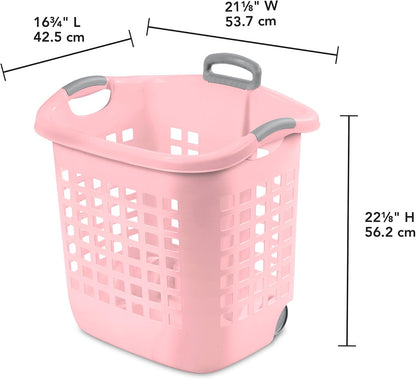 Ultra Wheeled Hamper, Laundry Basket w/Handles, 4-Pack