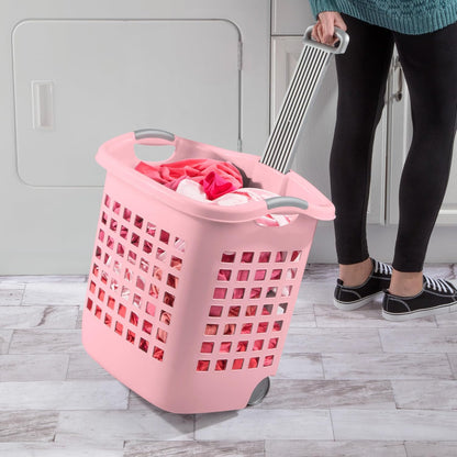 Ultra Wheeled Hamper, Laundry Basket w/Handles, 4-Pack