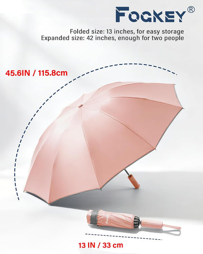 Large Windproof Travel Umbrella - Reverse Auto Folding Car Umbrella for Rain and Sun, Compact Inverted Design with Waterproof Canopy, 10 Durable Ribs, Fits Backpack, Portable for Women & Men