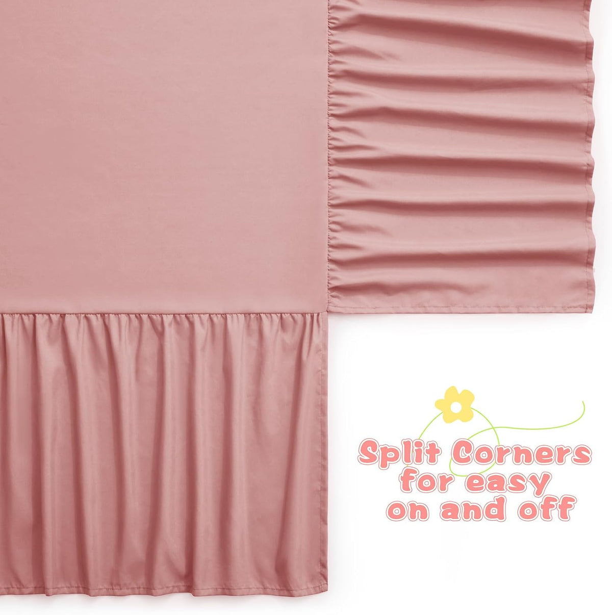 Pink Crib Skirt Dust Ruffle, Microfiber Crib Bed Skirt