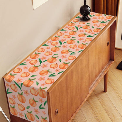 Linen Peach Table Runner Summer Sweet As A Peach Girl Birthday Party Decoration Home Dining Room Kitchen Table Decor (13" x 72")