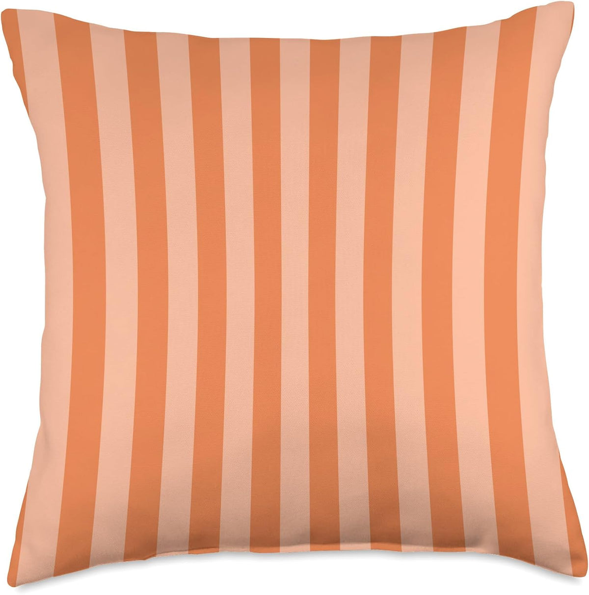 Modern Vertical Stripe Pattern Orange Peach Summer Vibes Throw Pillow