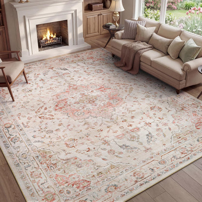 5X7 Area Rug,Rugs for Living Room,Soft Pink Rugs for Bedroom,Machine Washable Rug Non Slip Carpet for Dining Room Living Room Bedside Office